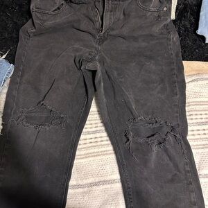 Distressed Black Denim Jeans